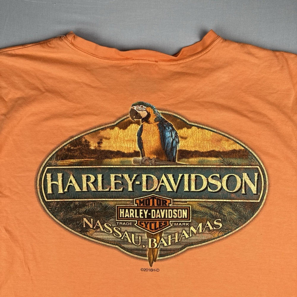 Harley-Davidson Nassau Bahamas Sleeveless T Shirt XXL 2016 Parrot Orange